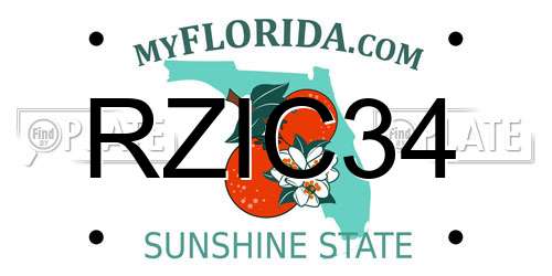 RZIC34 Florida License Plate