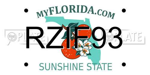 RZIF93 Florida License Plate