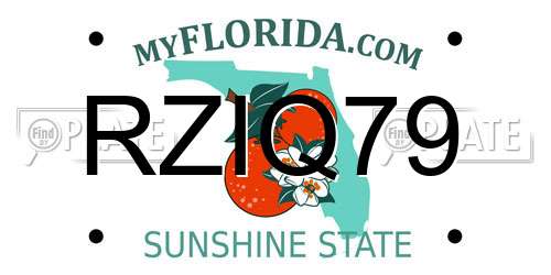 RZIQ79 Florida License Plate