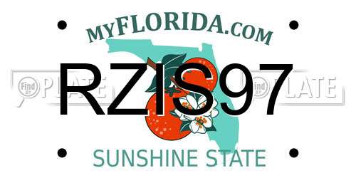 RZIS97 Florida License Plate