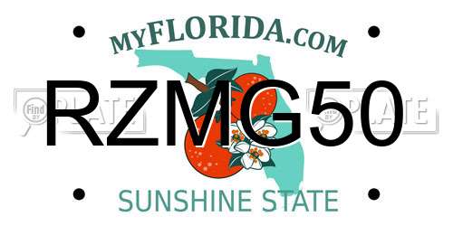 RZMG50 Florida License Plate
