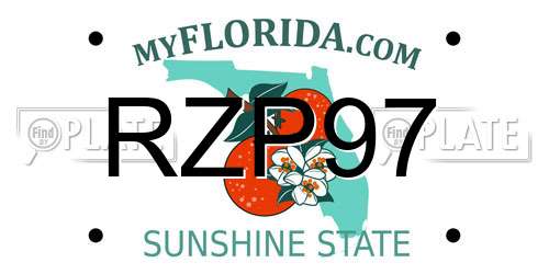 RZP97 Florida License Plate