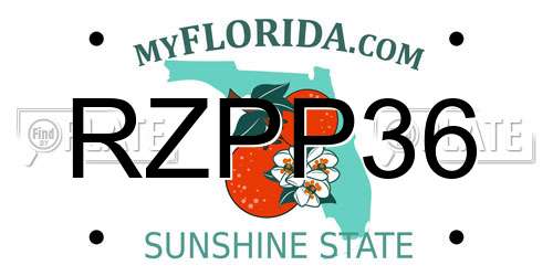 RZPP36 Florida License Plate