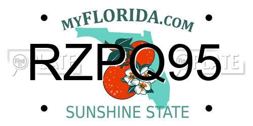 RZPQ95 Florida License Plate