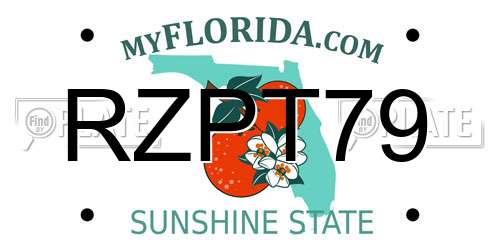 RZPT79 Florida License Plate