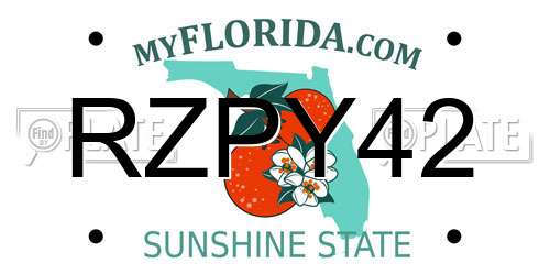 RZPY42 Florida License Plate