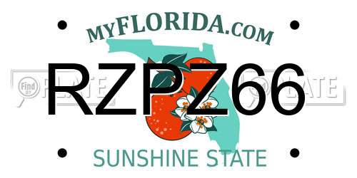 RZPZ66 Florida License Plate