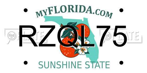 RZQL75 Florida License Plate