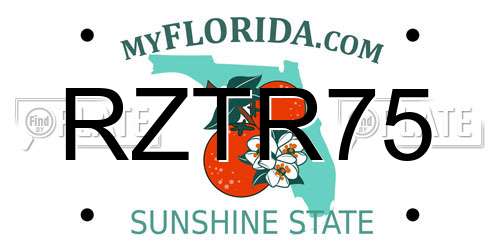 RZTR75 Florida License Plate