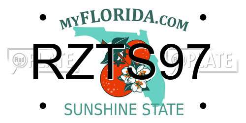 RZTS97 Florida License Plate