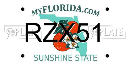 RZX51 Florida License Plate