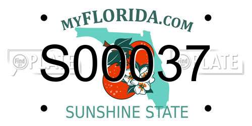 S00037 Florida License Plate
