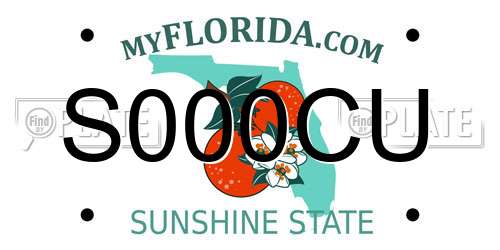 S000CU Florida License Plate