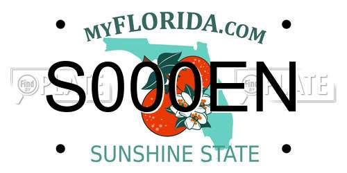 S000EN Florida License Plate