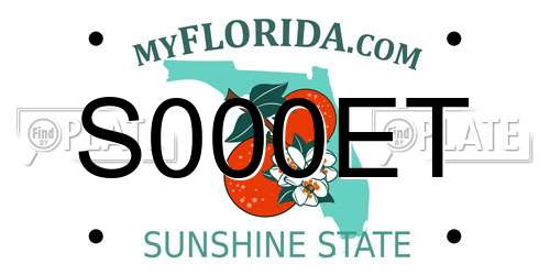 S000ET Florida License Plate