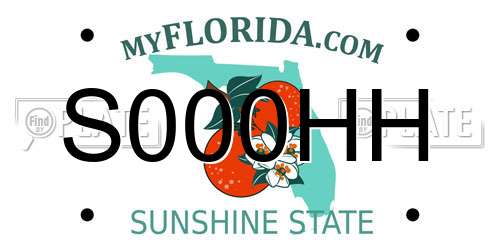 S000HH Florida License Plate