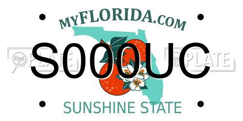 S000UC Florida License Plate