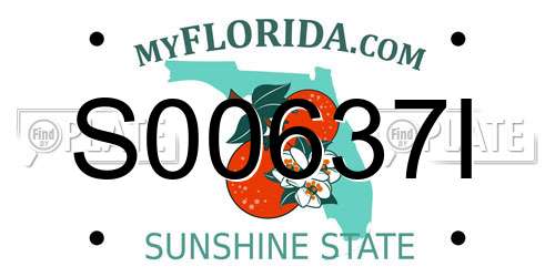 S00637I Florida License Plate