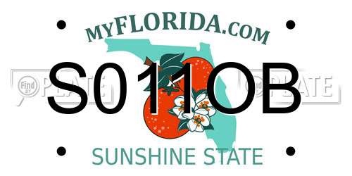 S011OB Florida License Plate