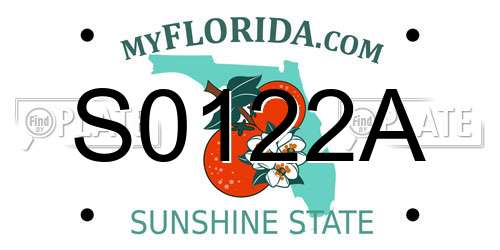 S0122A Florida License Plate