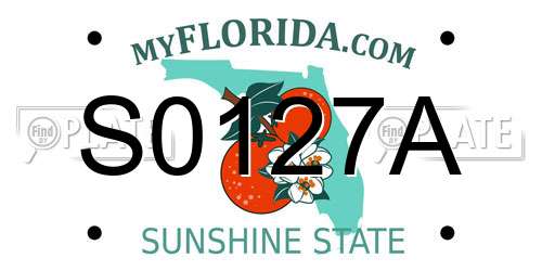 S0127A Florida License Plate