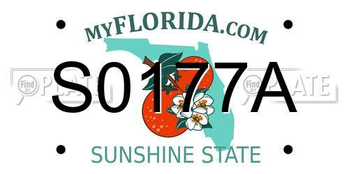 S0177A Florida License Plate