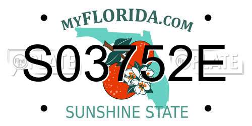 S03752E Florida License Plate