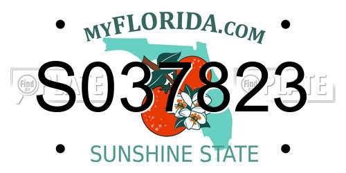 S037823 Florida License Plate