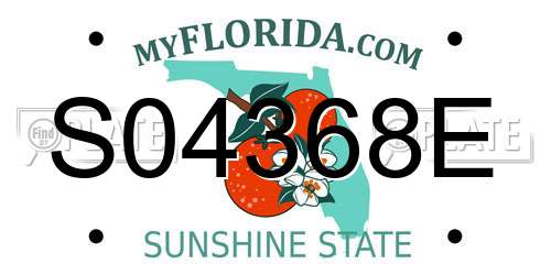 S04368E Florida License Plate