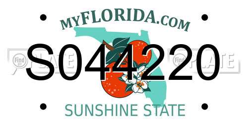 S044220 Florida License Plate