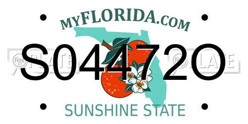 S04472O Florida License Plate