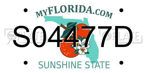 S04477D Florida License Plate