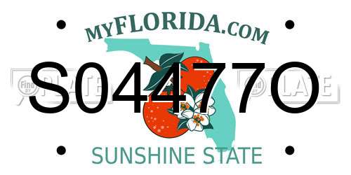 S04477O Florida License Plate