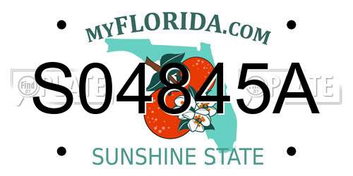 S04845A Florida License Plate