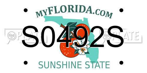 S0492S Florida License Plate