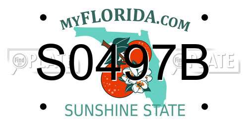 S0497B Florida License Plate