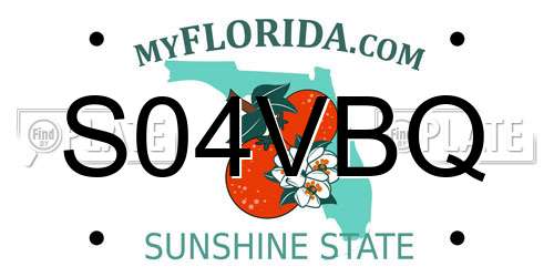 S04VBQ Florida License Plate