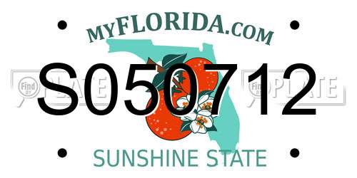 S050712 Florida License Plate