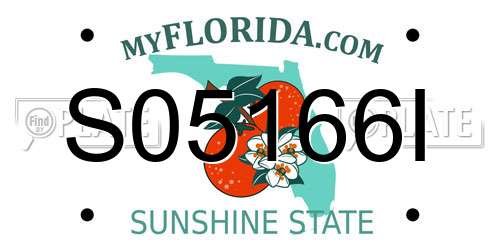 S05166I Florida License Plate