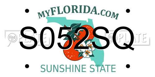 S052SQ Florida License Plate