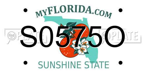S0575O Florida License Plate