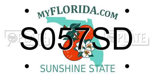 S057SD Florida License Plate