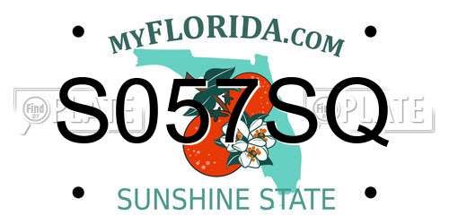 S057SQ Florida License Plate
