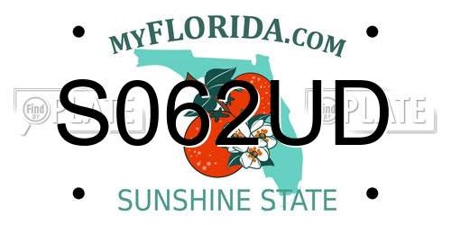 S062UD Florida License Plate
