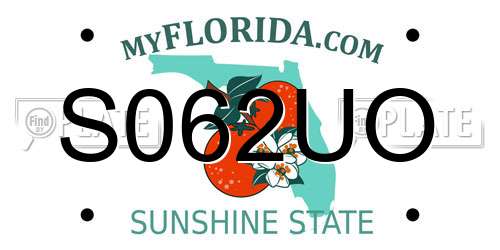 S062UO Florida License Plate