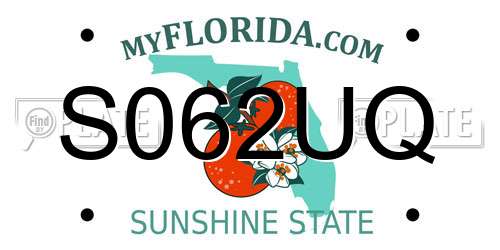 S062UQ Florida License Plate