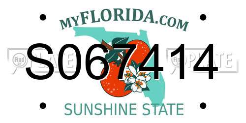 S067414 Florida License Plate