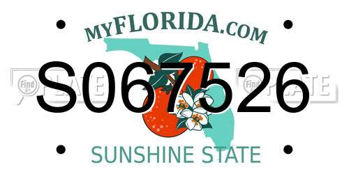 S067526 Florida License Plate