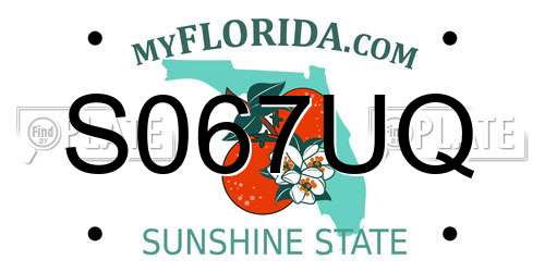 S067UQ Florida License Plate