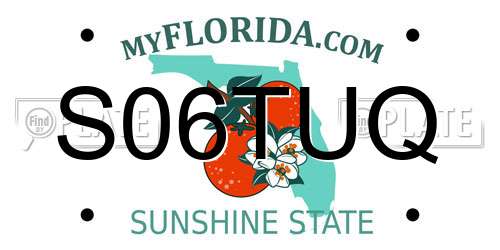 S06TUQ Florida License Plate